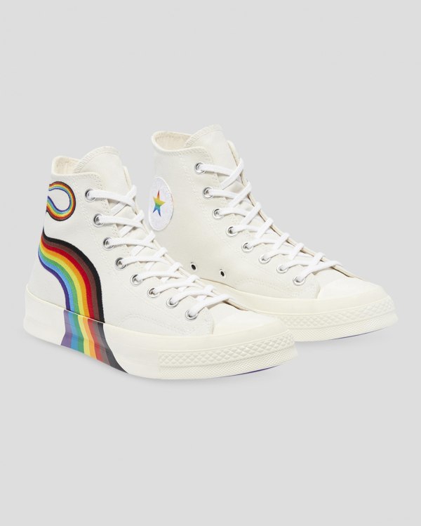 Converse Chuck 70 Pride Beige Sko Danmark - Converse Høje Sneakers Herre - 32415SJPZ